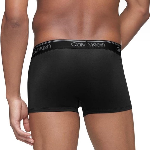 Calvin Klein Black Low Rise Silky Microfiber Stretch Underwear Trunks Size Small - Picture 9 of 11